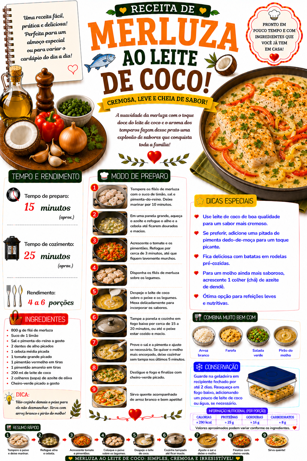 Merluza ao Leite de Coco