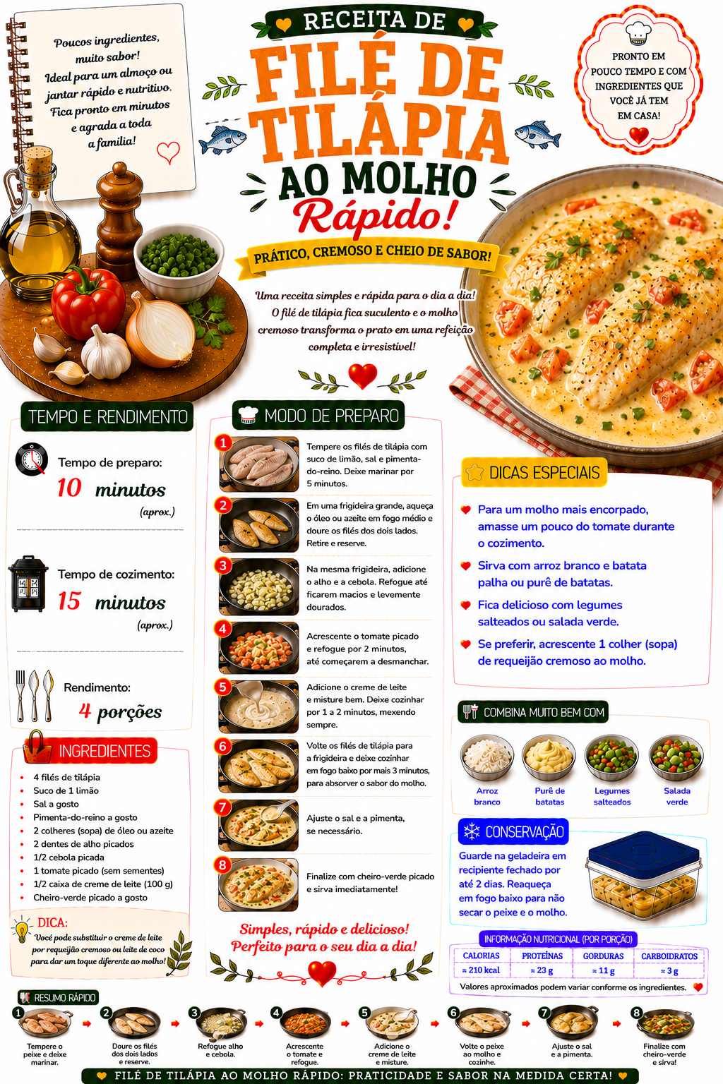 Filé de Tilápia ao Molho Rápido