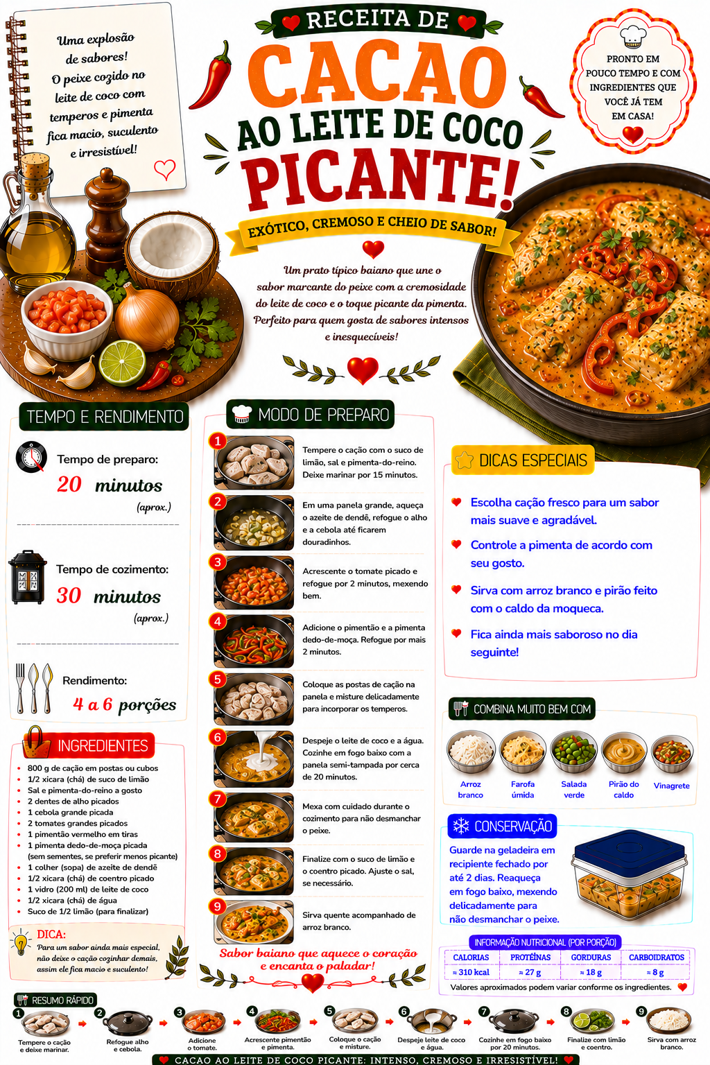 Cação ao Leite de Coco Picante