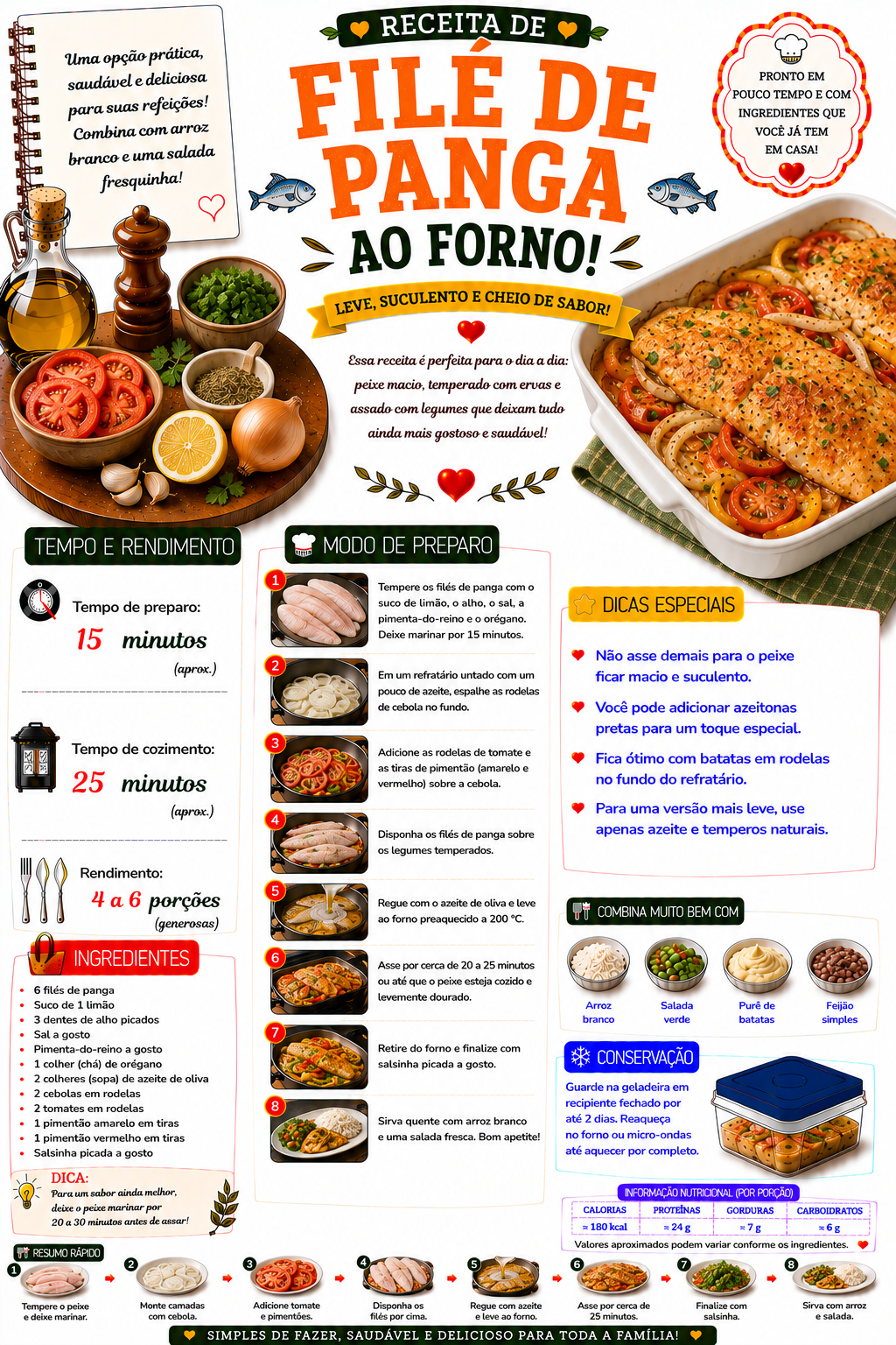 Filé de Panga ao Forno