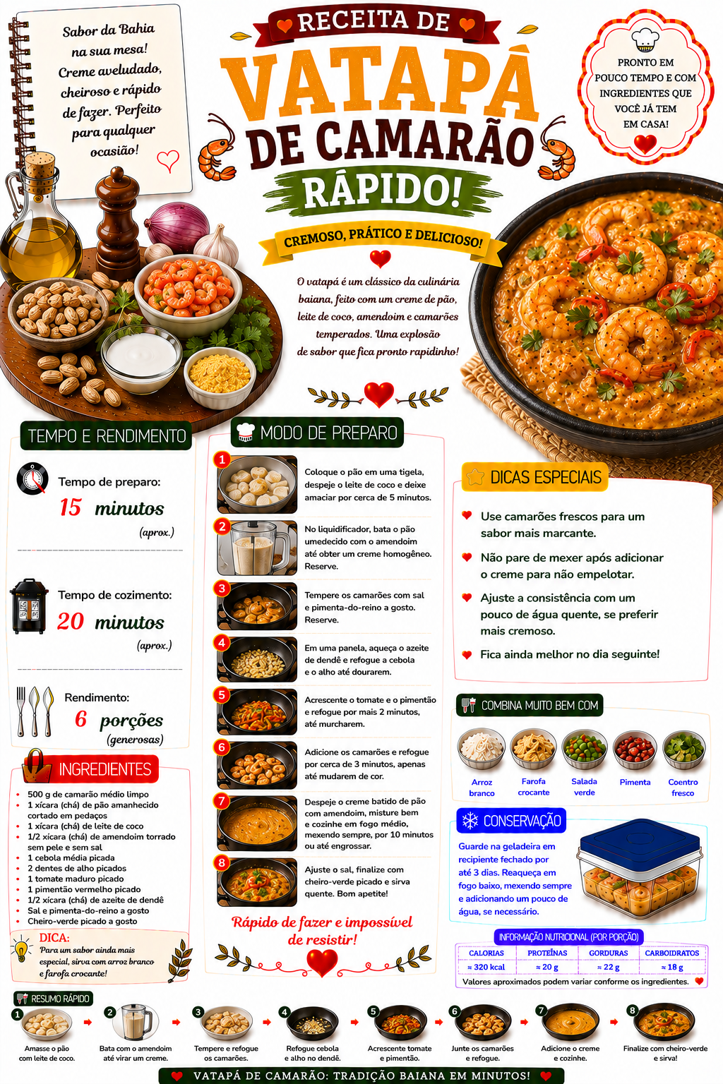 Vatapá de Camarão Rápido