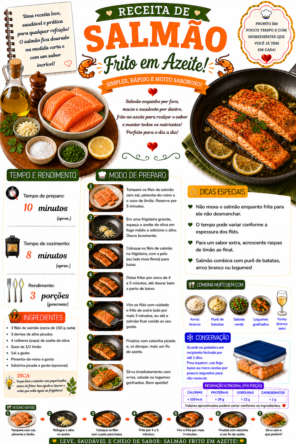 Salmão Frito em Azeite