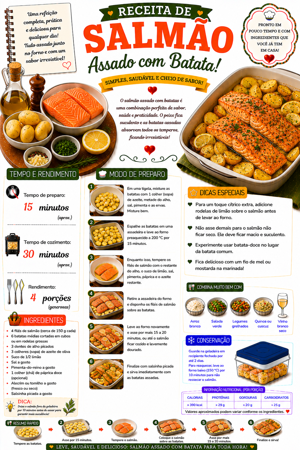 Salmão Assado com Batata
