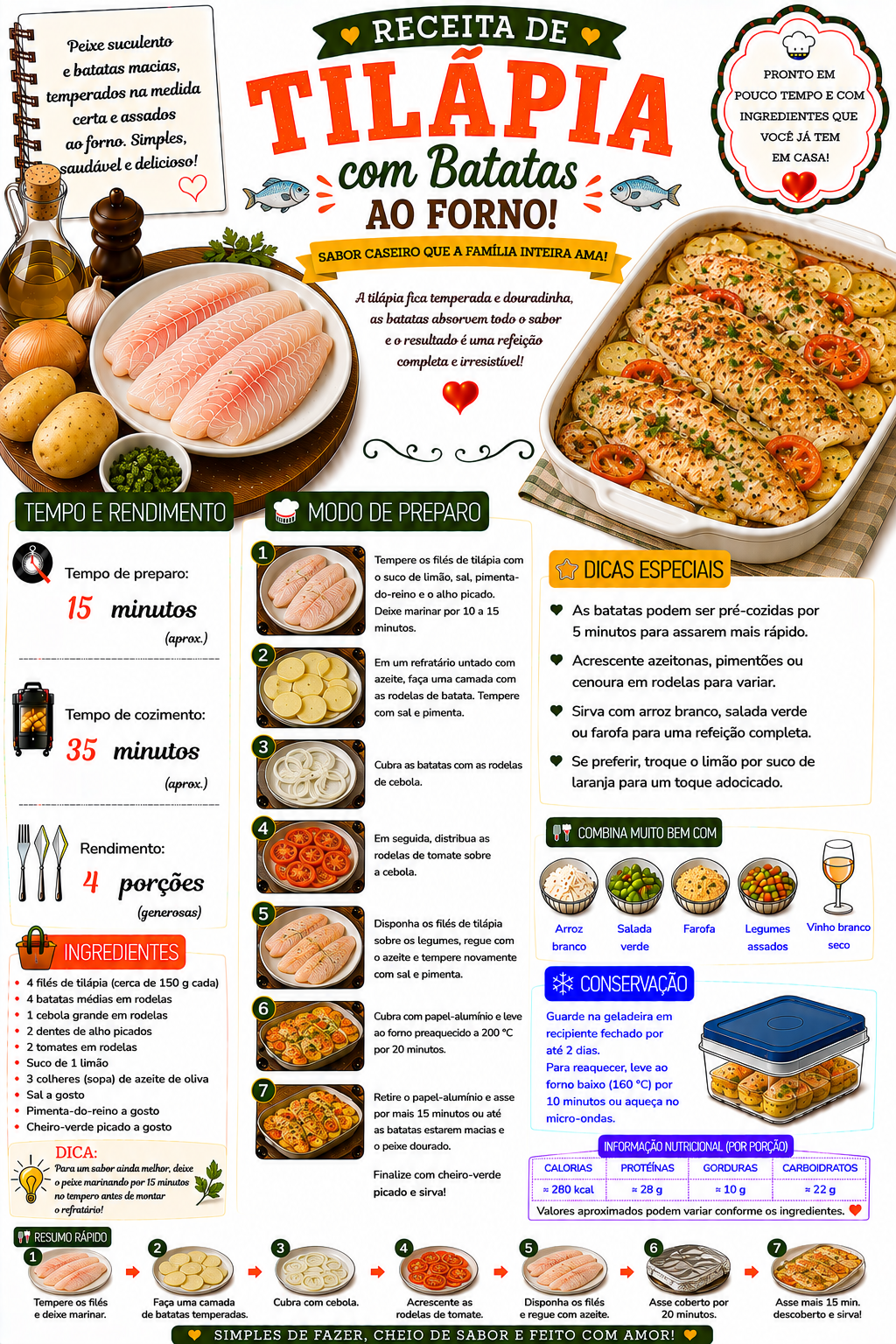 Tilápia com Batatas ao Forno