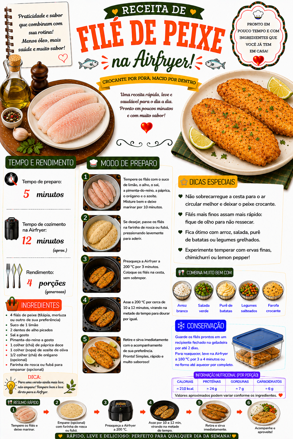 Filé de Peixe na Airfryer