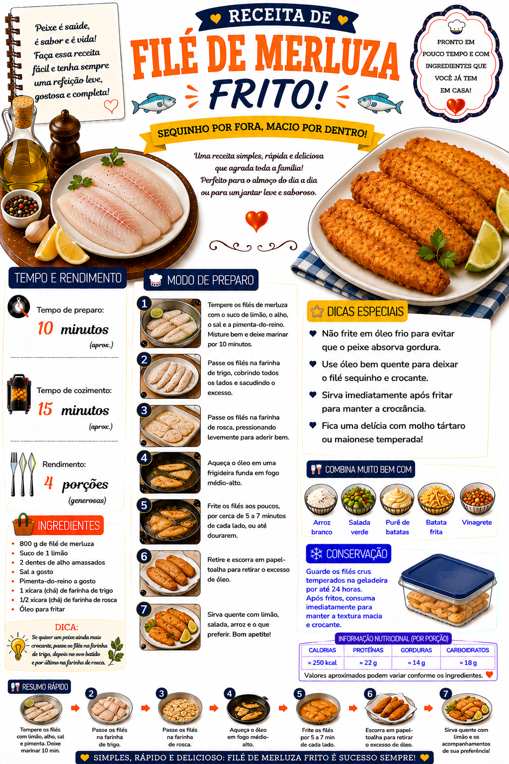 Filé de Merluza Frito