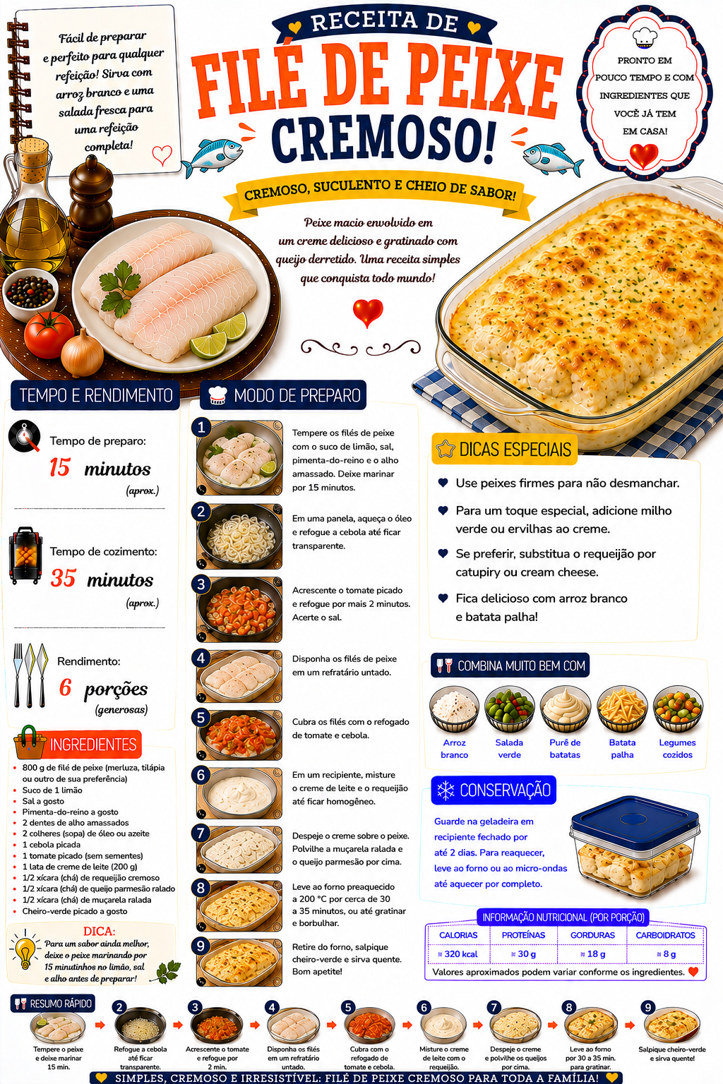 Filé de Peixe Cremoso