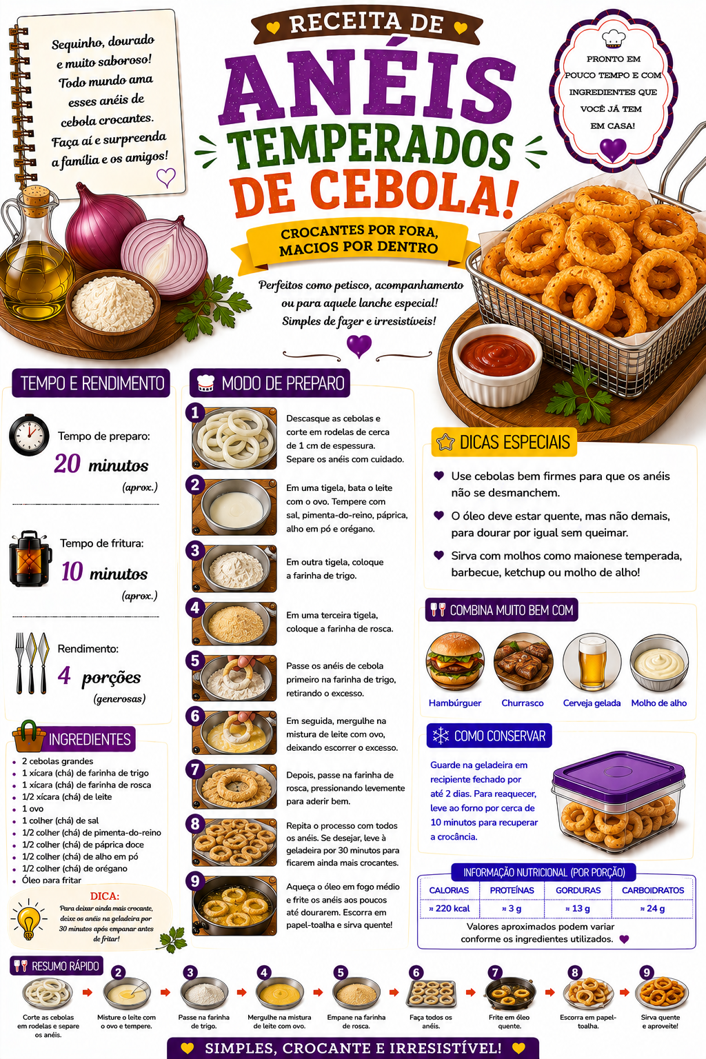 Anéis Temperados de Cebola