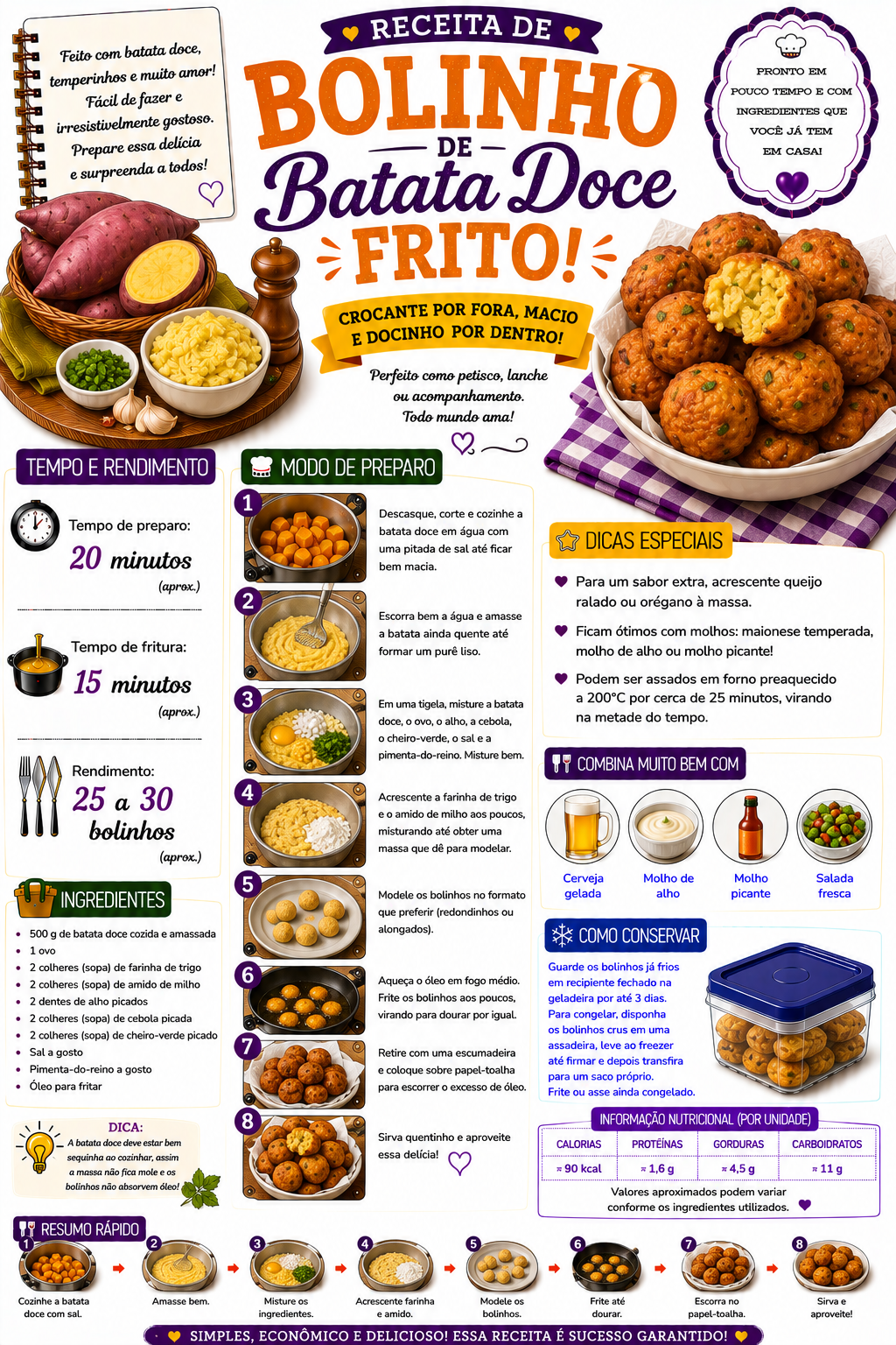 Bolinho de Batata Doce Frito