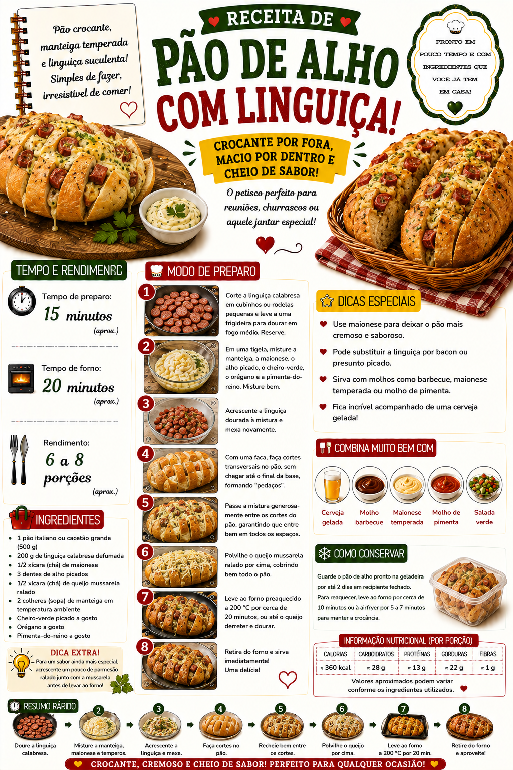 Pão de Alho com Linguiça