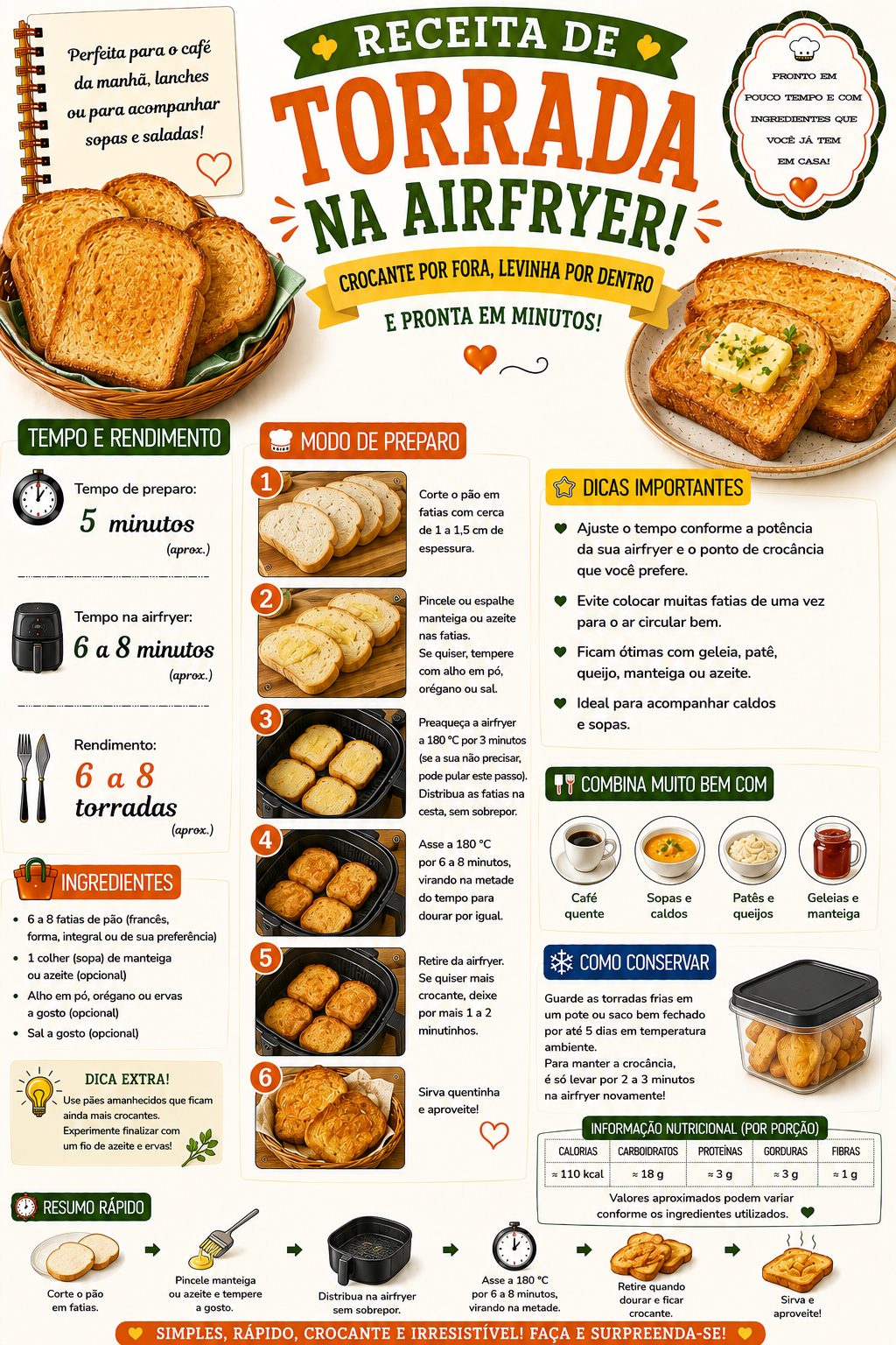 Torrada na Airfryer