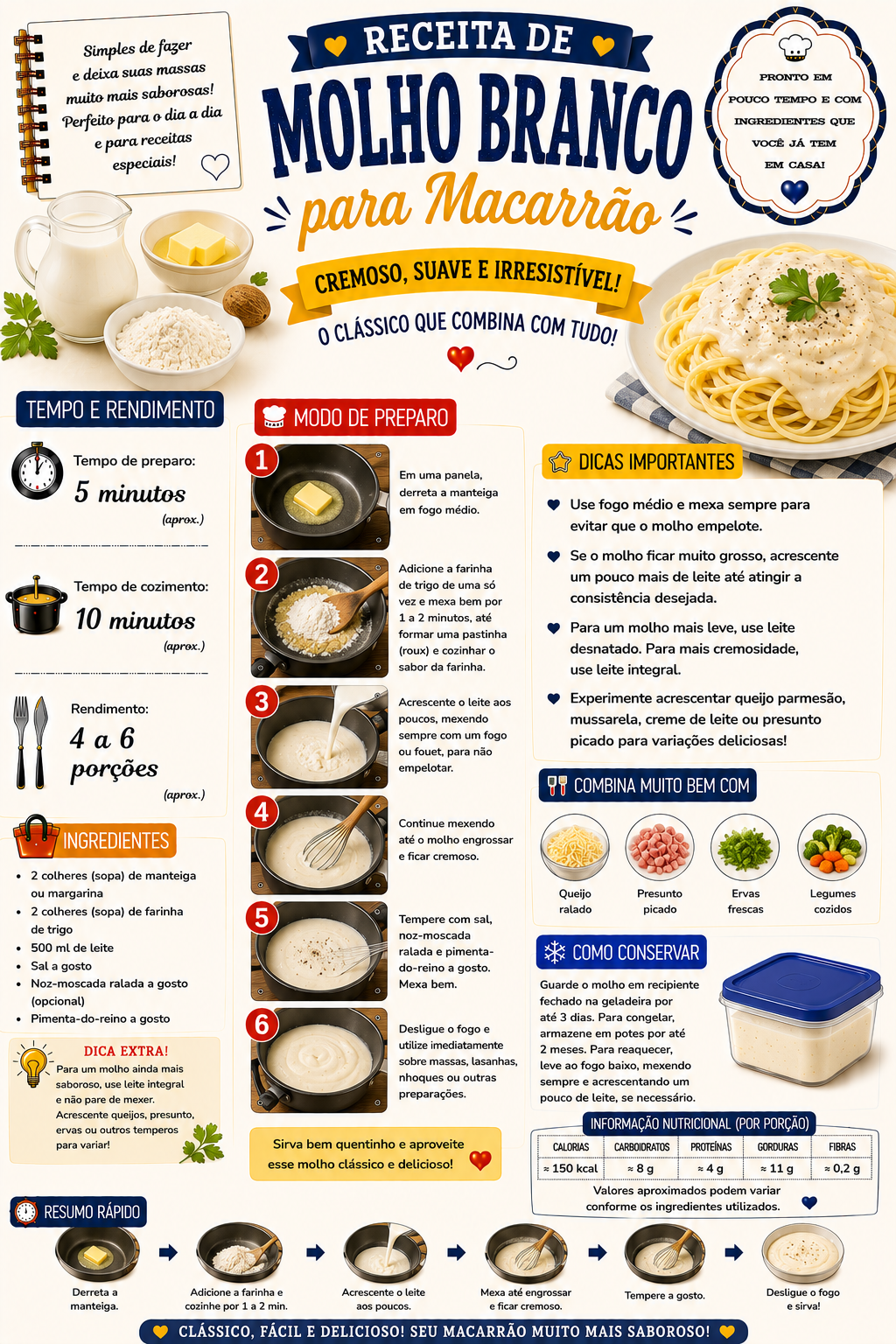 Molho Branco para Macarrão