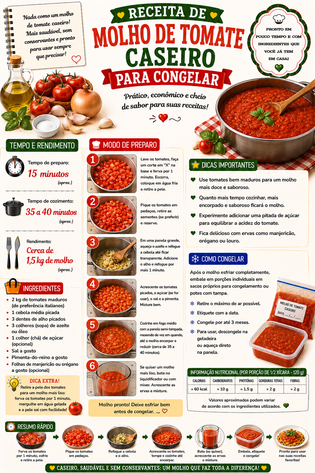 Molho de Tomate Caseiro