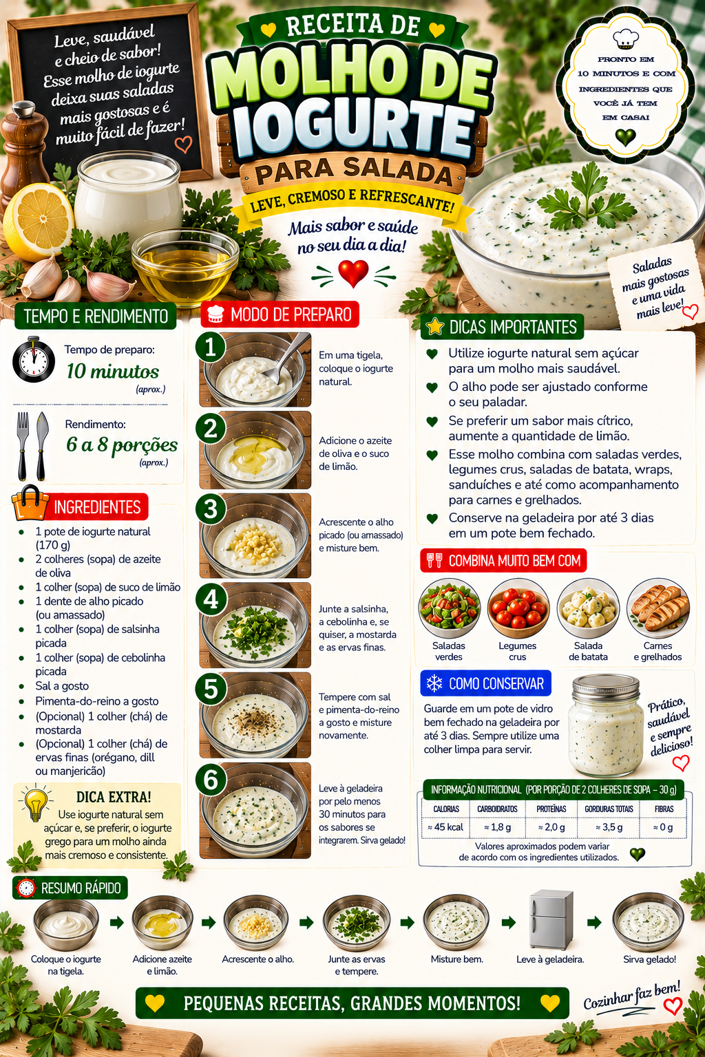 Molho de Iogurte para Salada