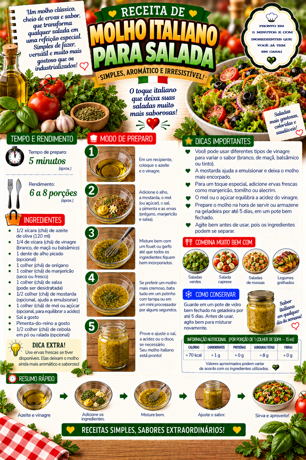 Molho Italiano para Salada