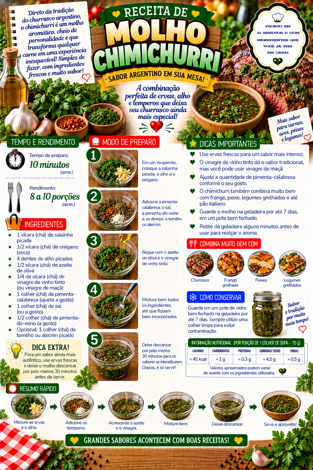 Molho Chimichurri para Churrasco