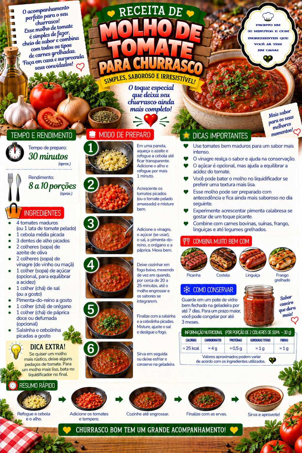 Molho de Tomate para Churrasco