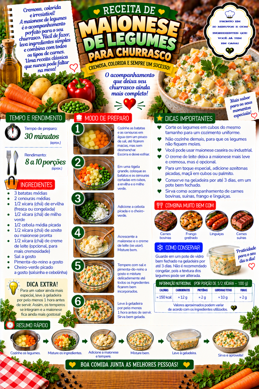 Maionese de Legumes para Churrasco
