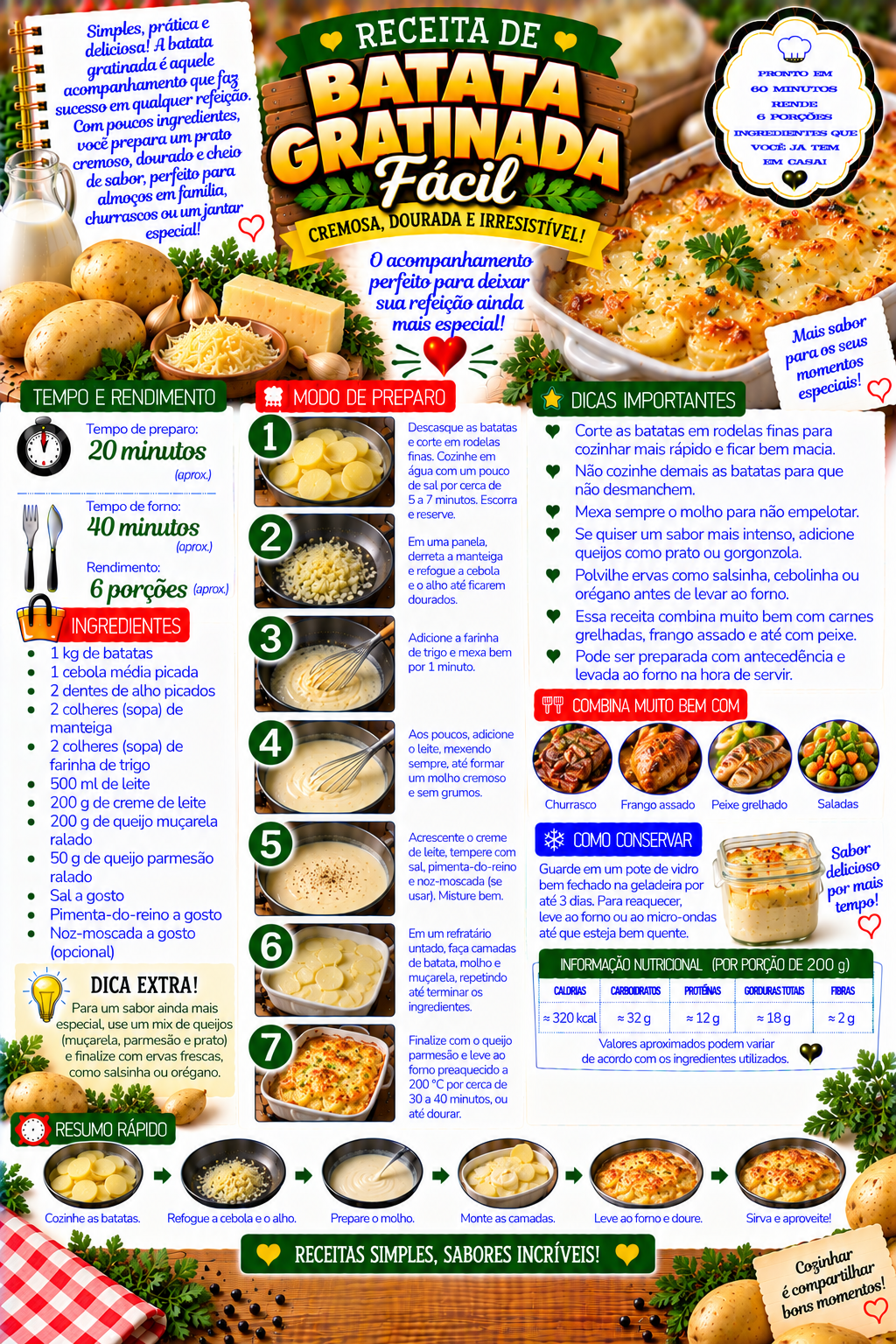 Batata Gratinada Fácil