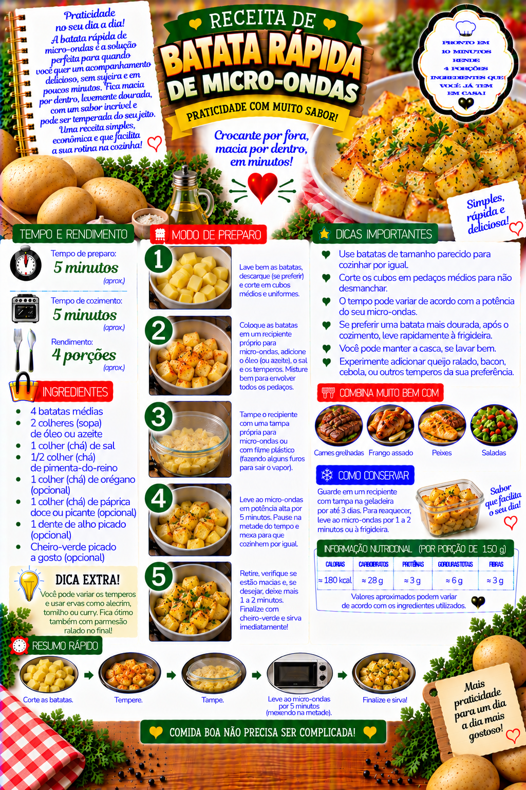 Batata Rápida de Microondas