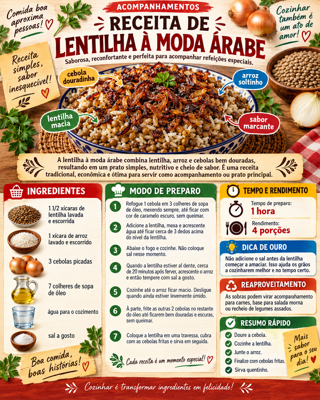 Lentilha à Moda Árabe