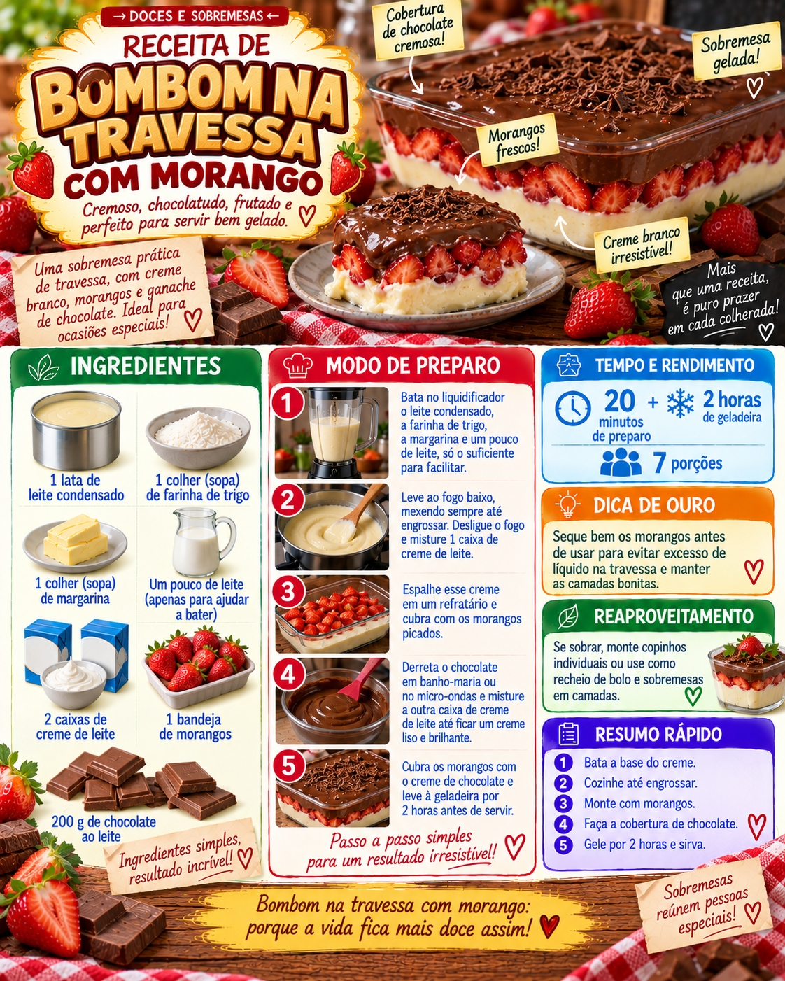 Bombom na Travessa com Morango