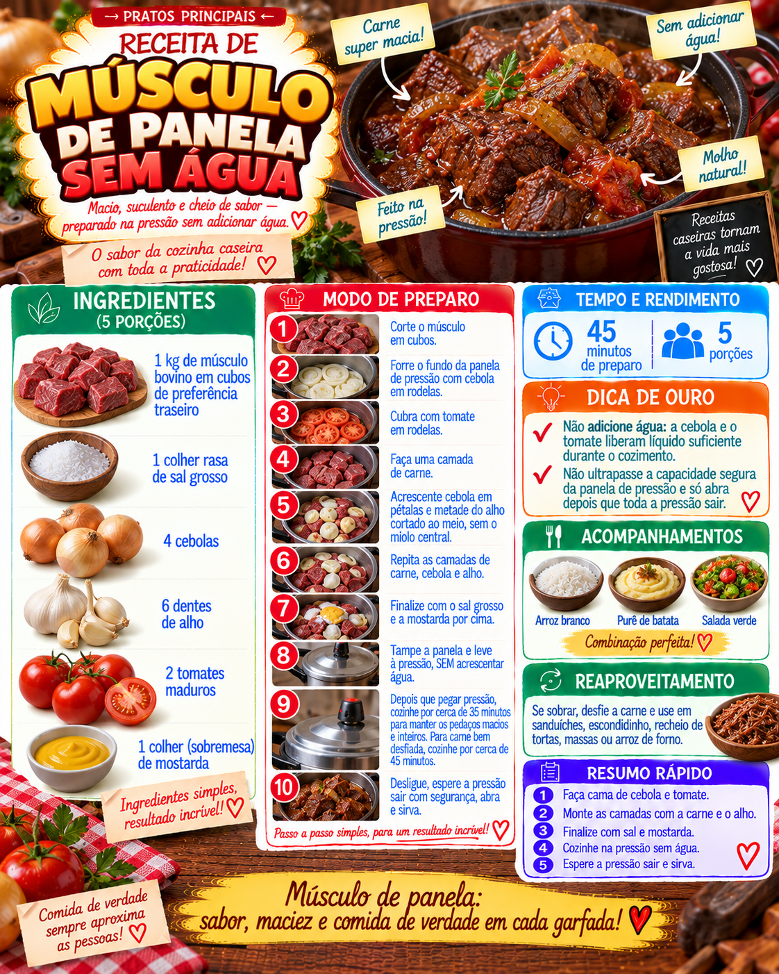 Músculo de Panela sem Água