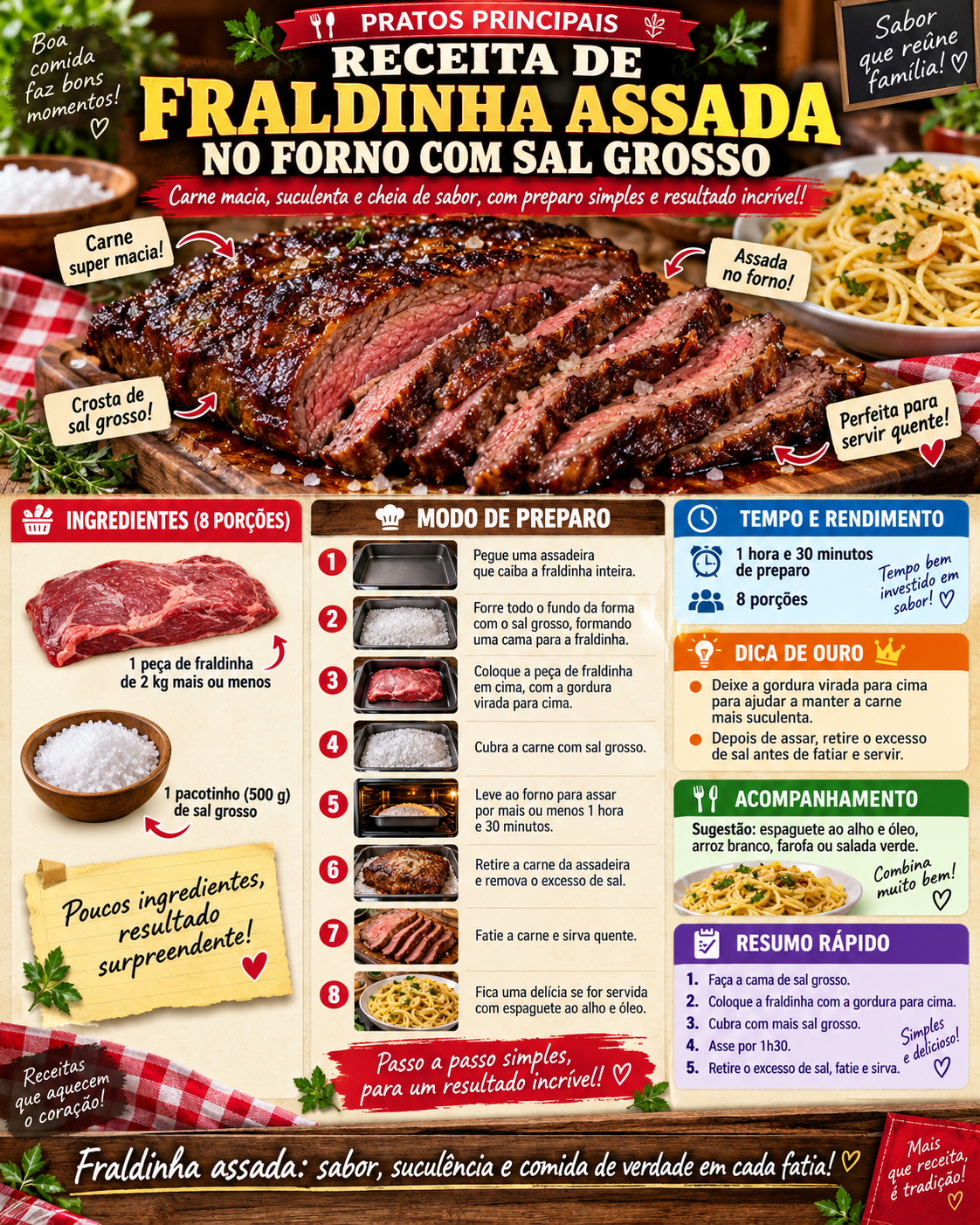 Fraldinha no Forno com Sal Grosso