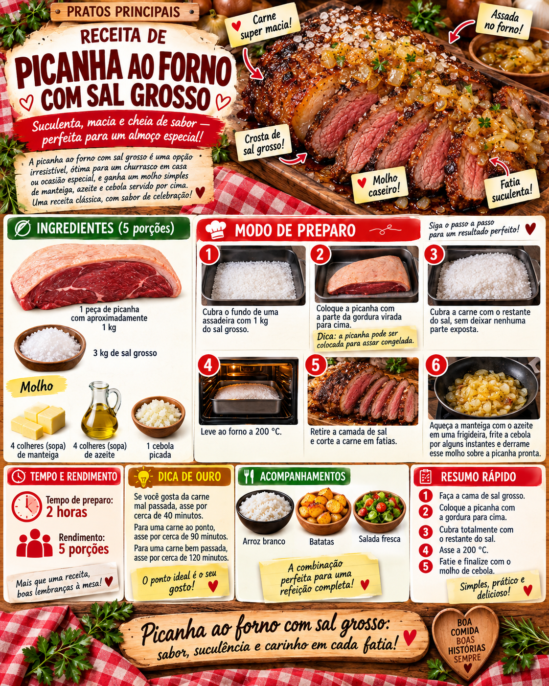 Picanha ao Forno com Sal Grosso