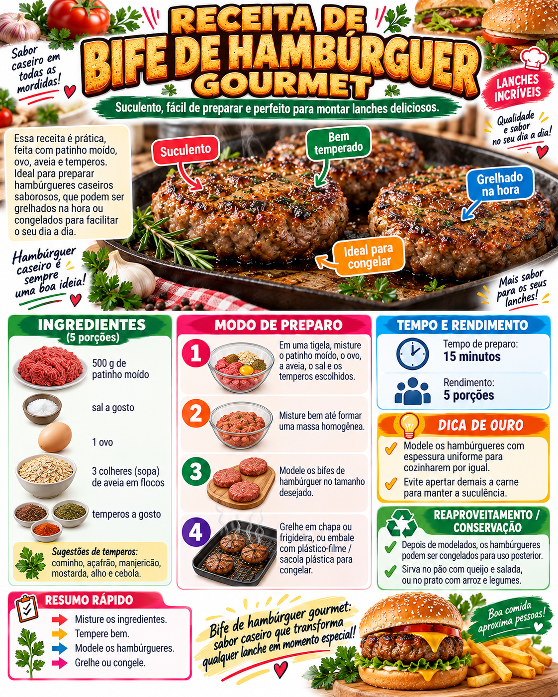 Bife de Hambúrguer Gourmet