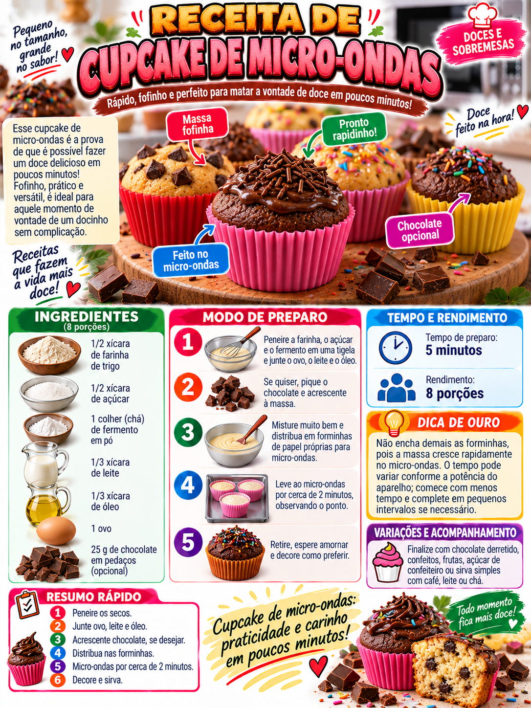 Cupcake de Micro-Ondas