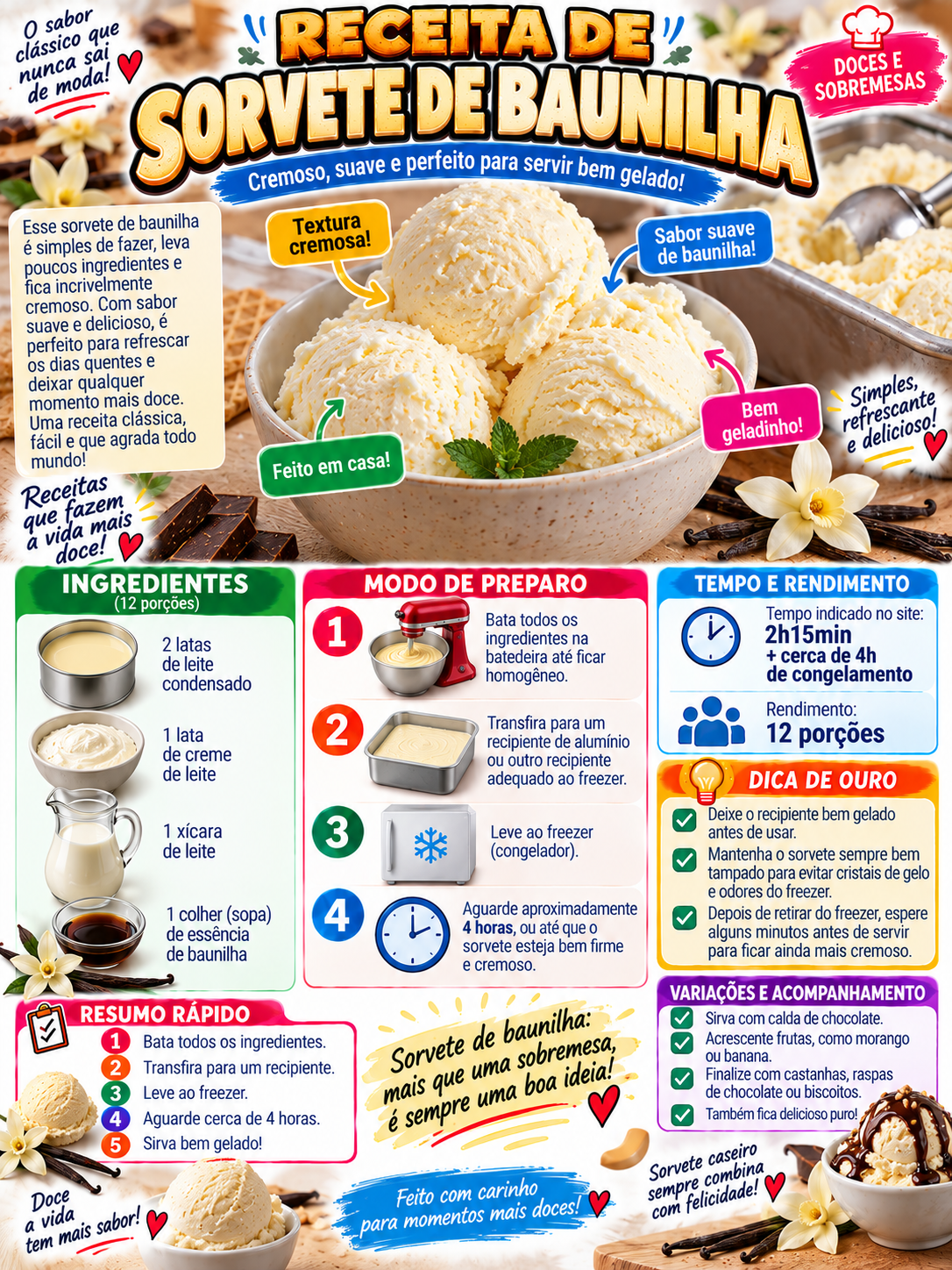 Sorvete de Baunilha