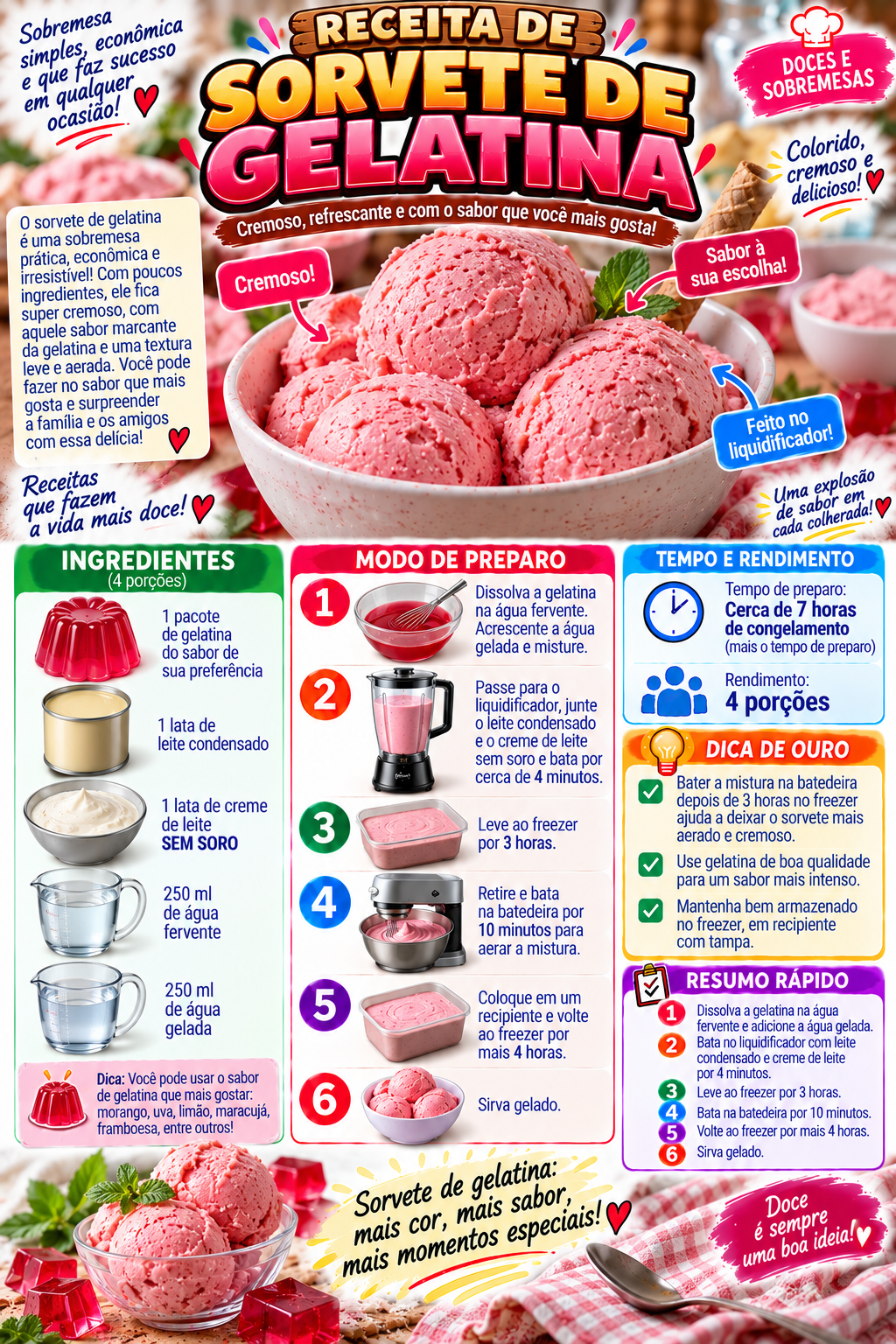 Sorvete de Gelatina
