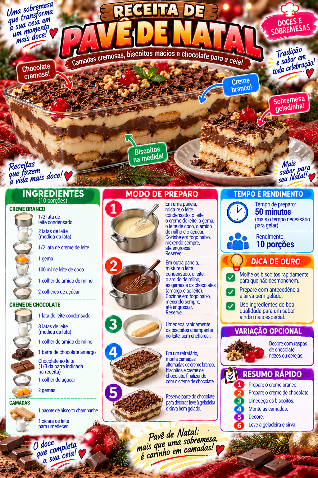 Delicioso Pavê de Natal