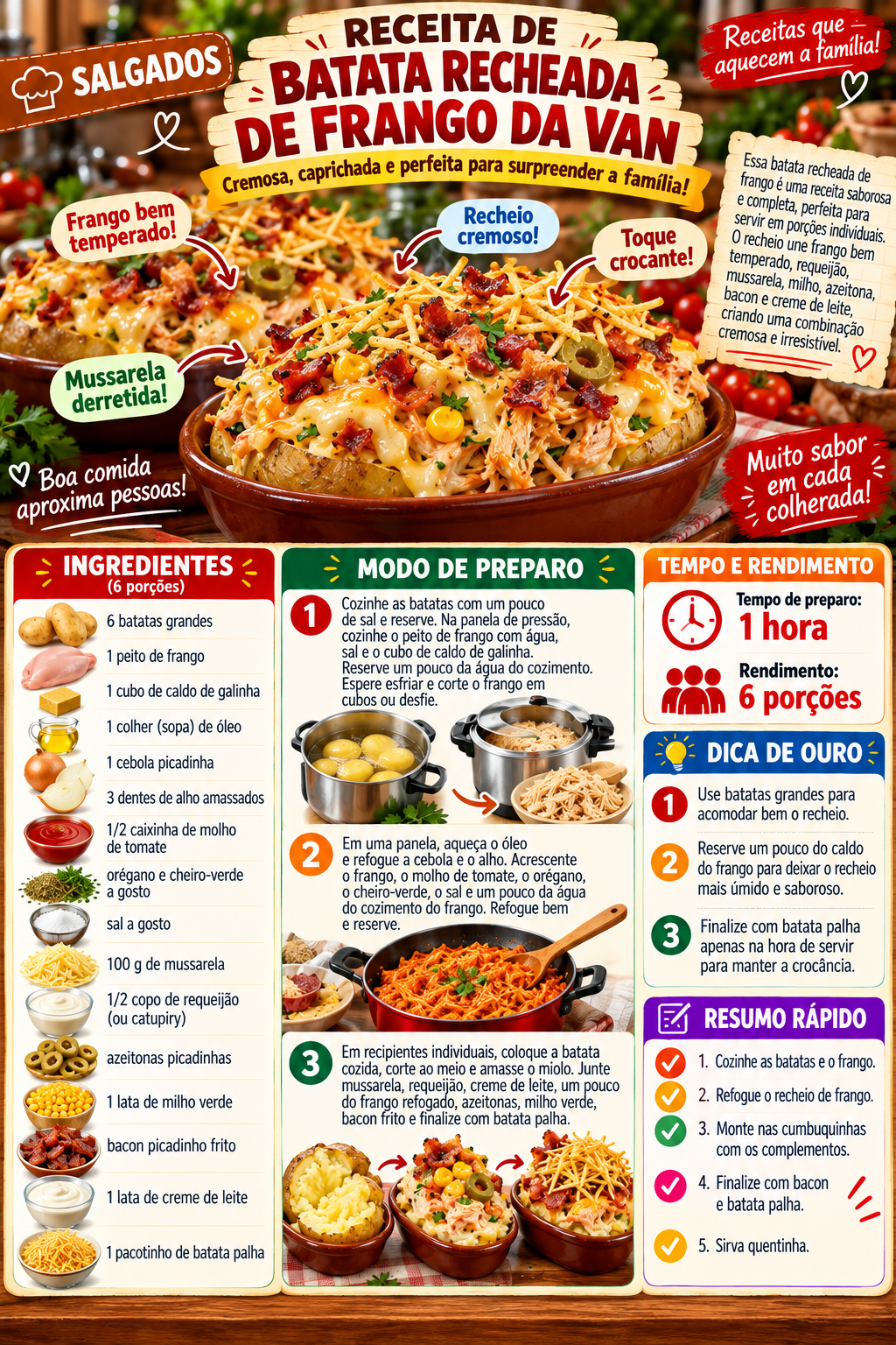 Batata Recheada de Frango