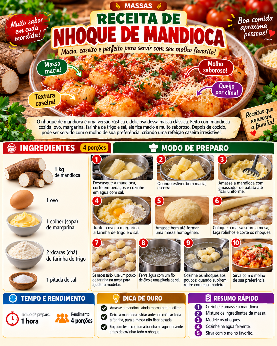 Nhoque de Mandioca