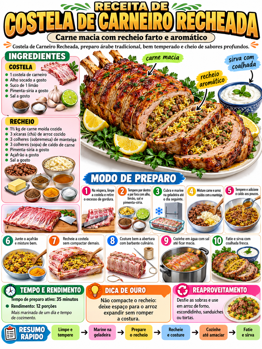 Costela De Carneiro Recheada