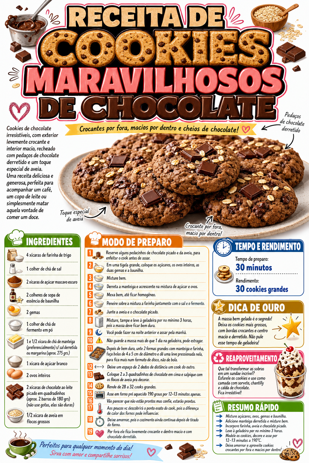 Cookies Maravilhosos de Chocolate