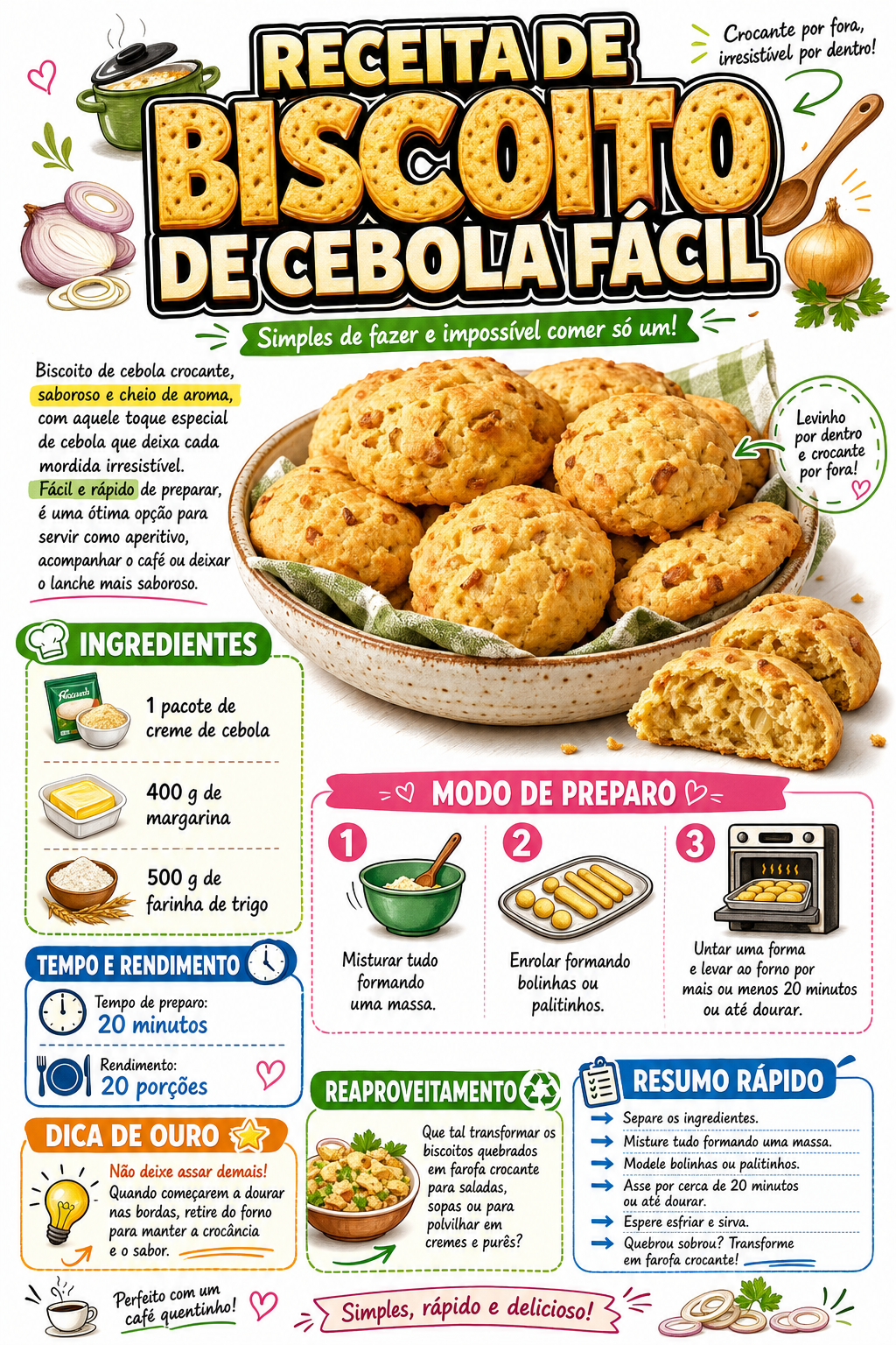 Biscoito de Cebola Fácil