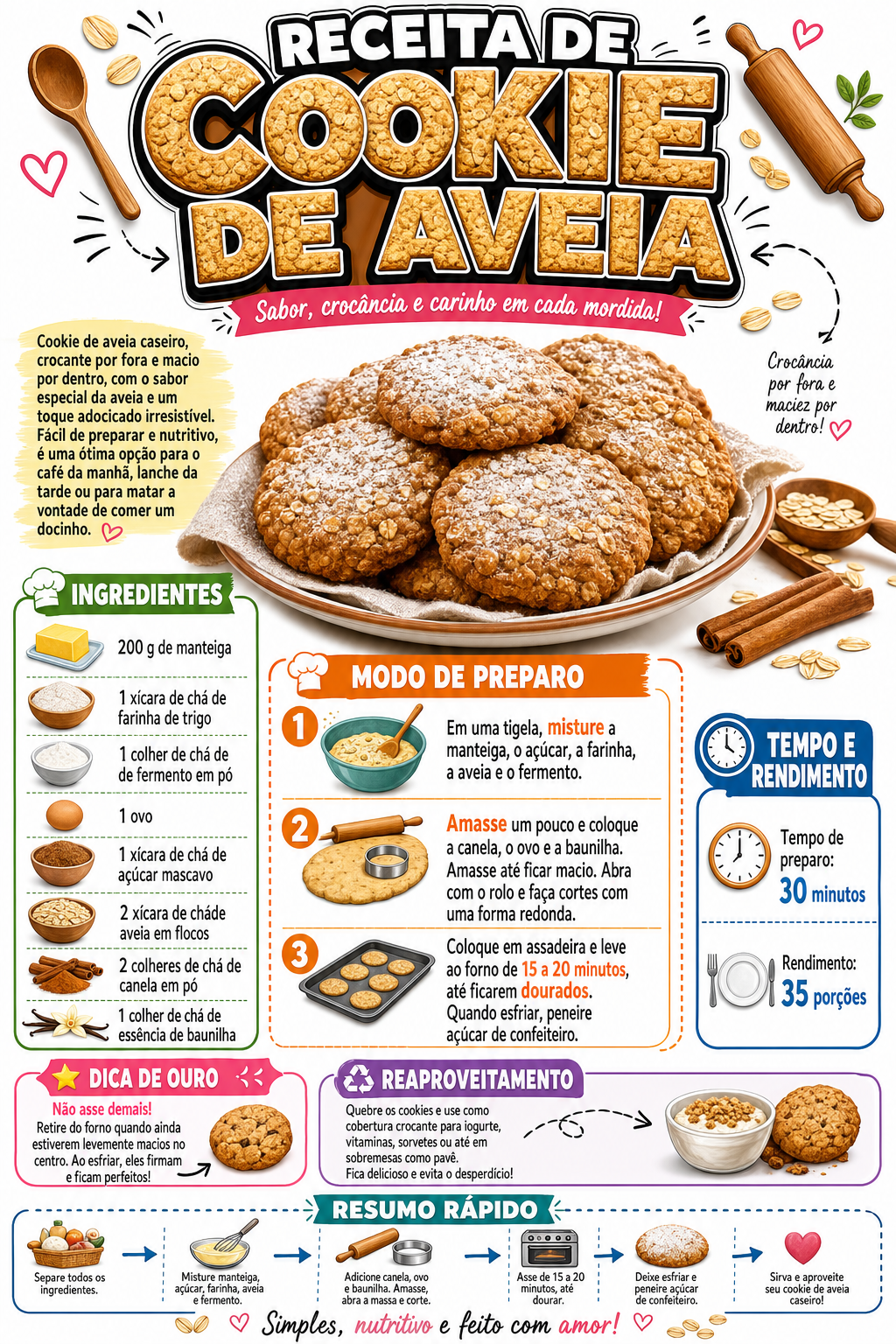 Cookie de Aveia