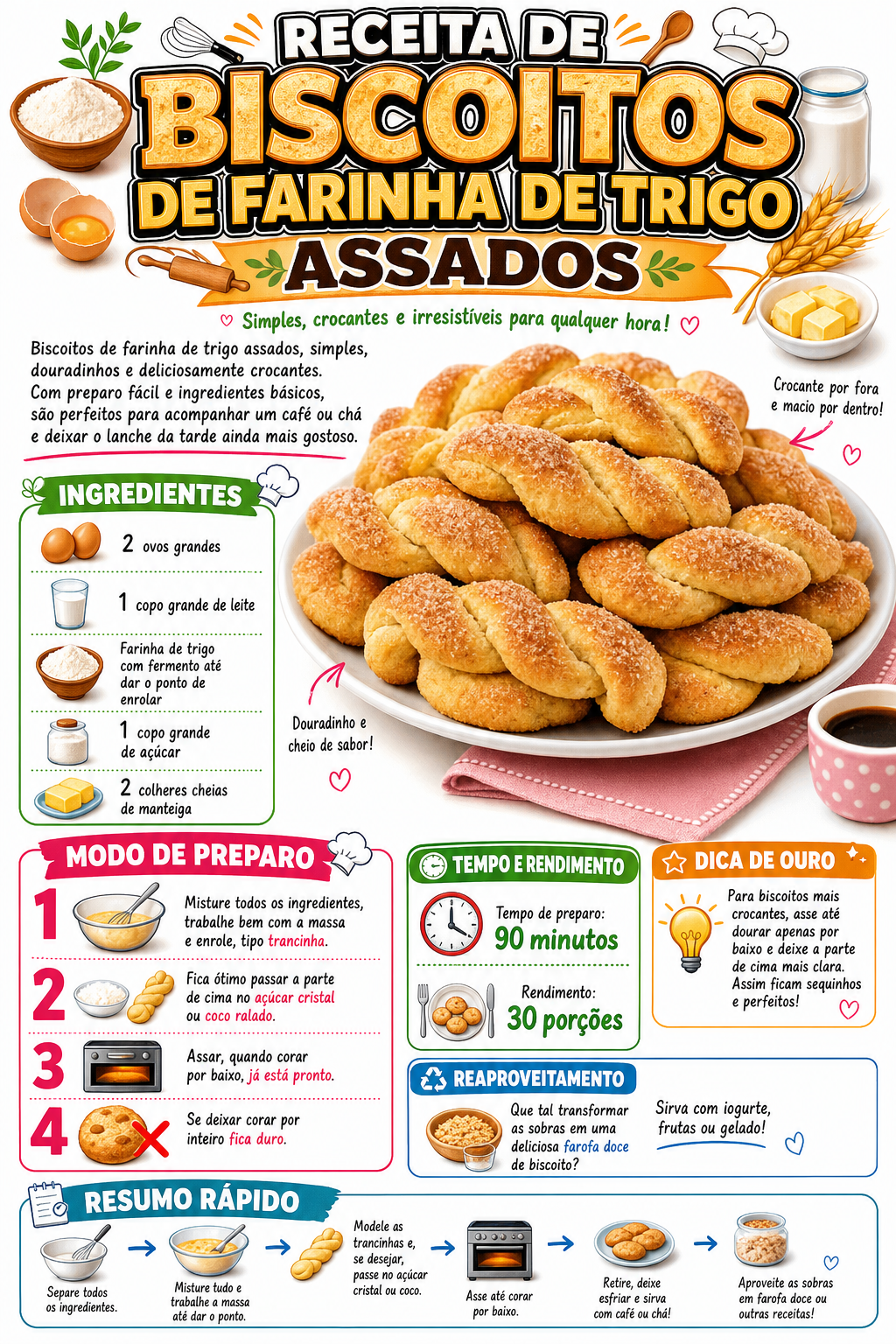 Biscoitos de Farinha de Trigo Assados