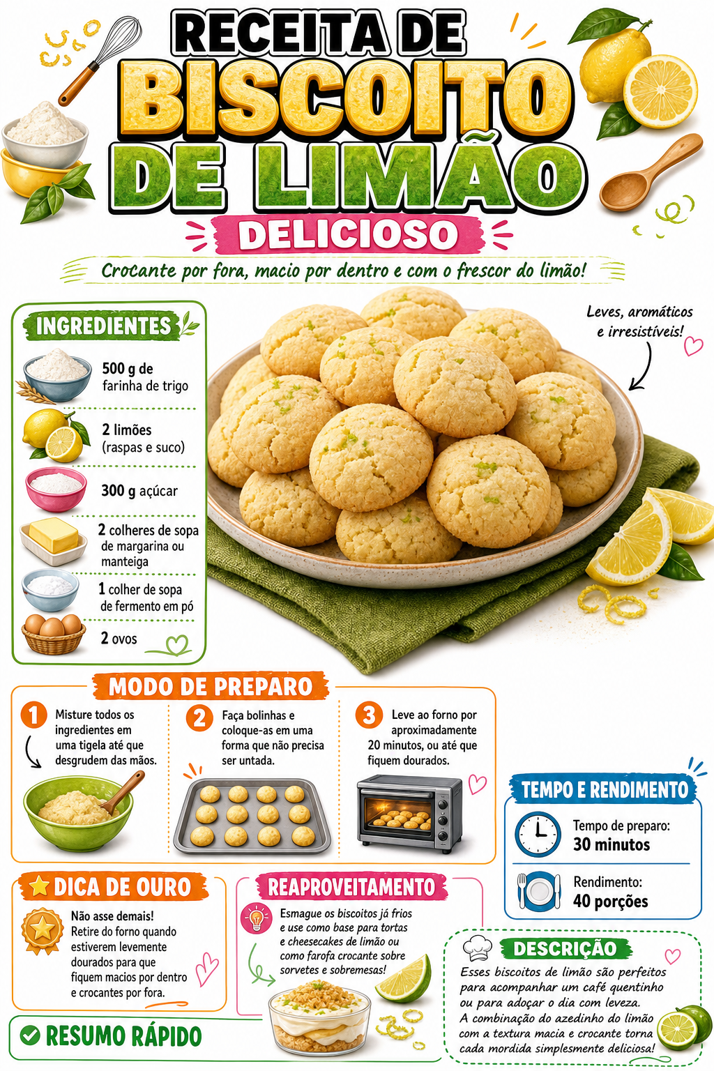 Biscoito de Limão Delicioso