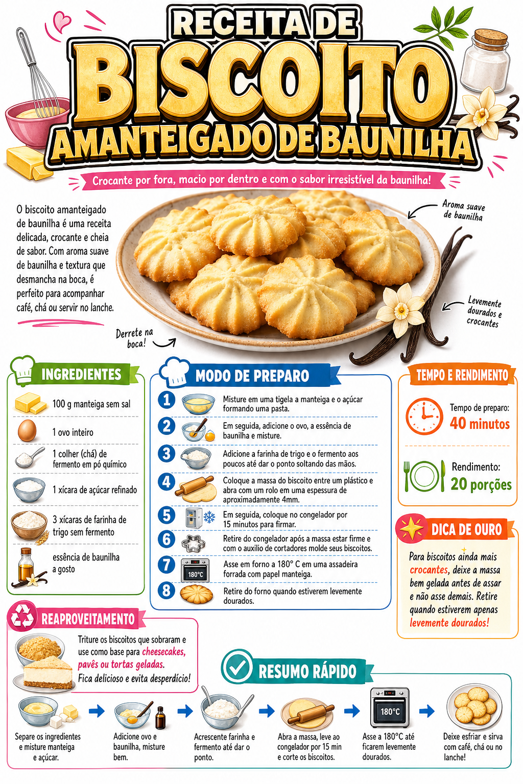 Biscoito Amanteigado de Baunilha