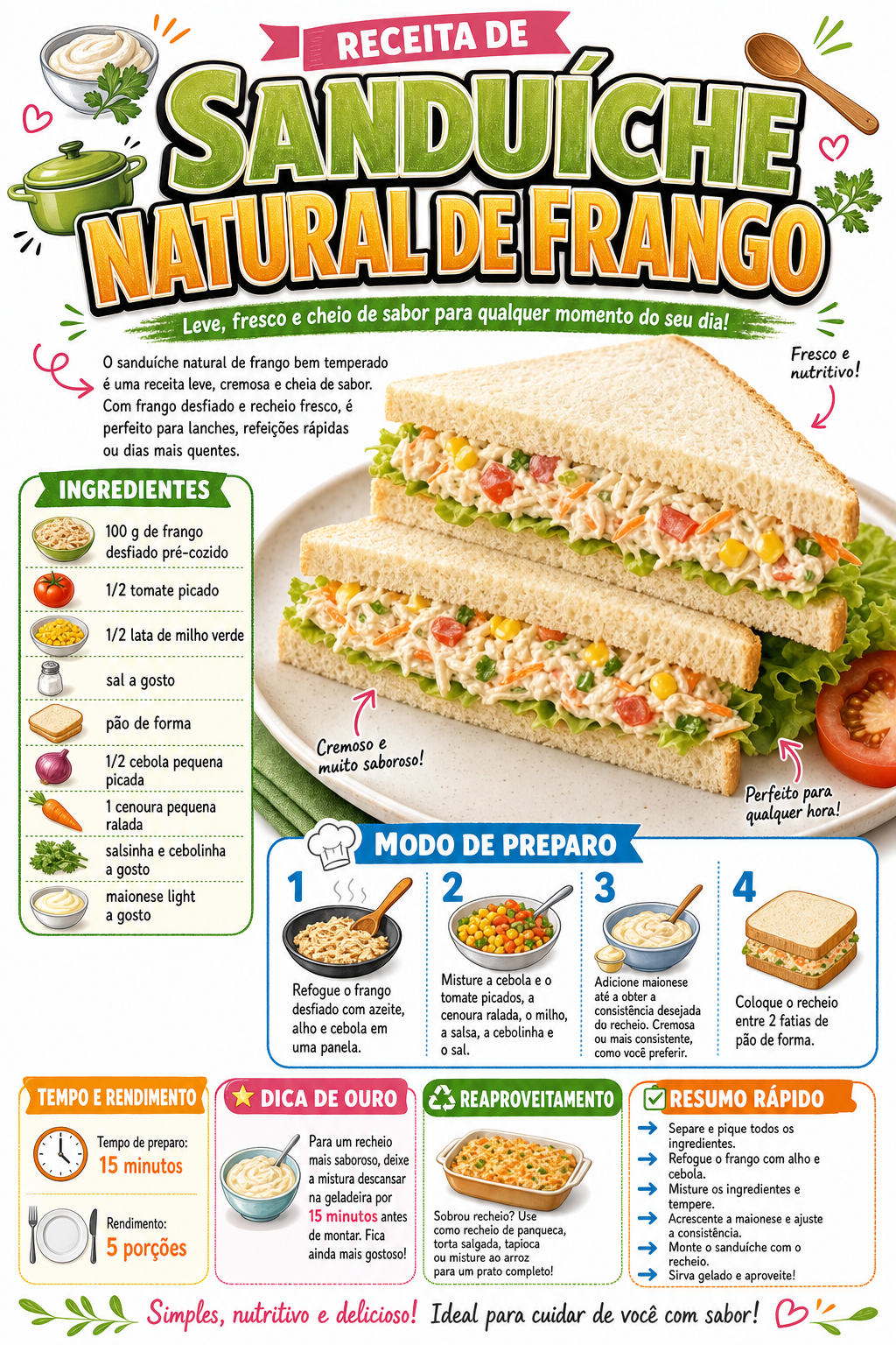 Sanduíche Natural de Frango