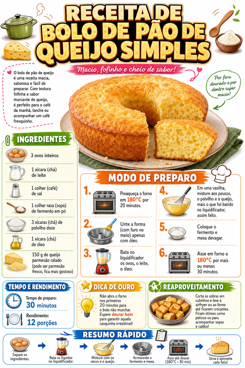 Bolo de Pão de Queijo Simples