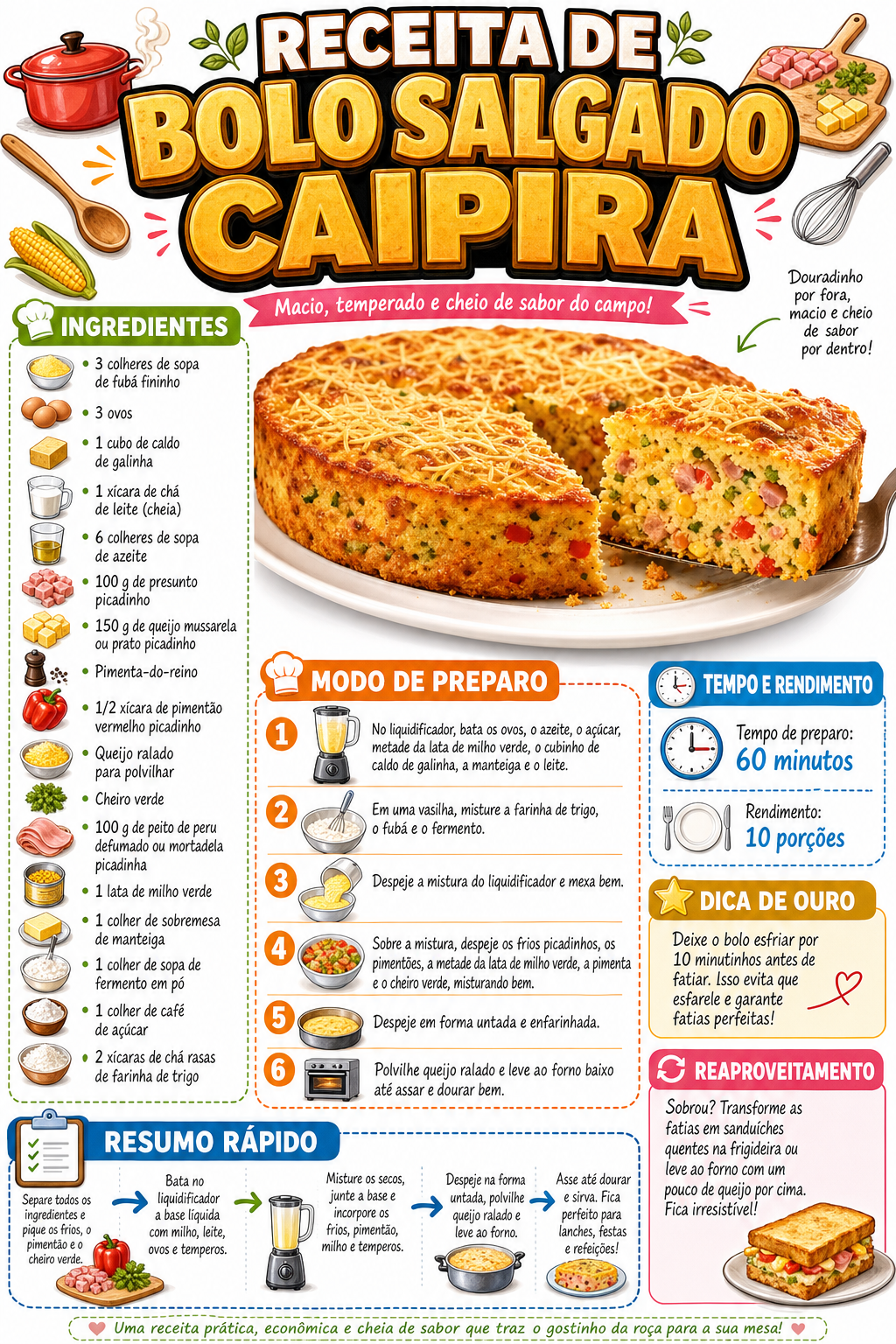 Bolo Salgado Caipira