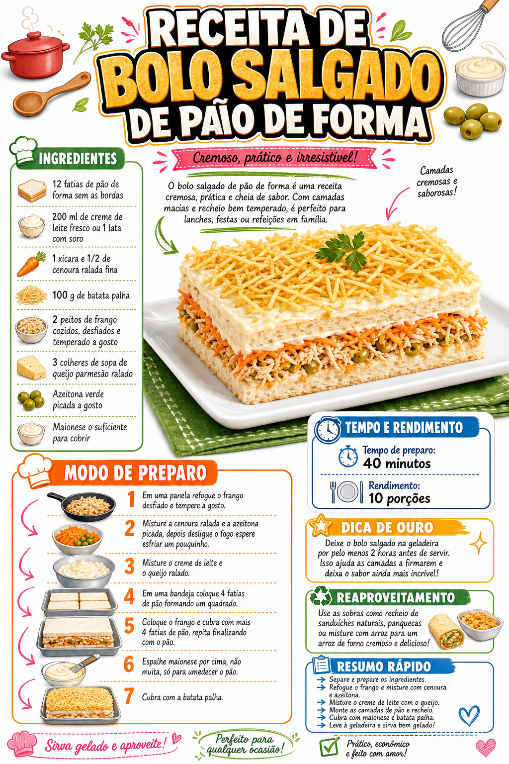 Bolo Salgado de Pão de Forma