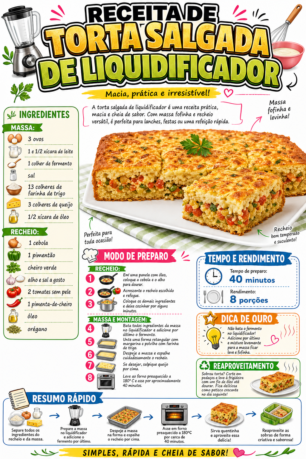 Torta Salgada de Liquidificador