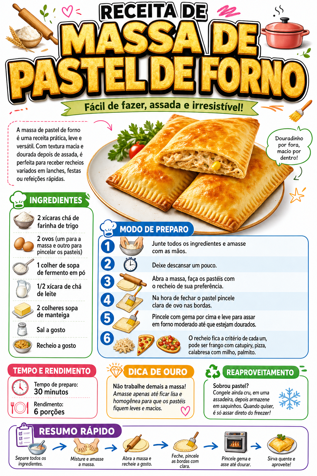 Massa de Pastel de Forno