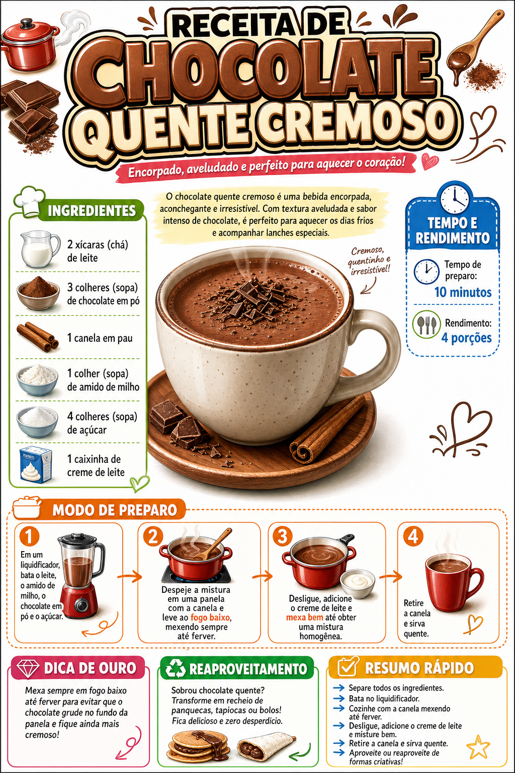 Chocolate Quente Cremoso
